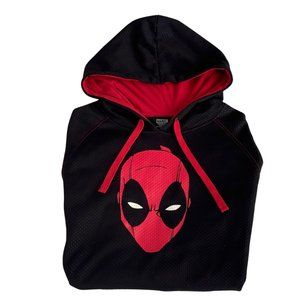 Marvel Comics Mens Deadpool Black Fleece Pullover Hoodie Sweatshirt Black Sz XL